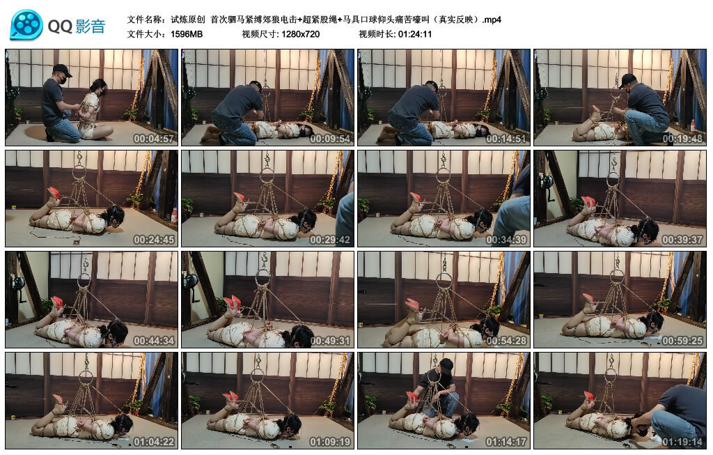 【试炼原创】首次驷马紧缚郊狼电击+超紧股绳+马具口球仰头痛苦嚎叫（真实反映）-绳艺套路资源网